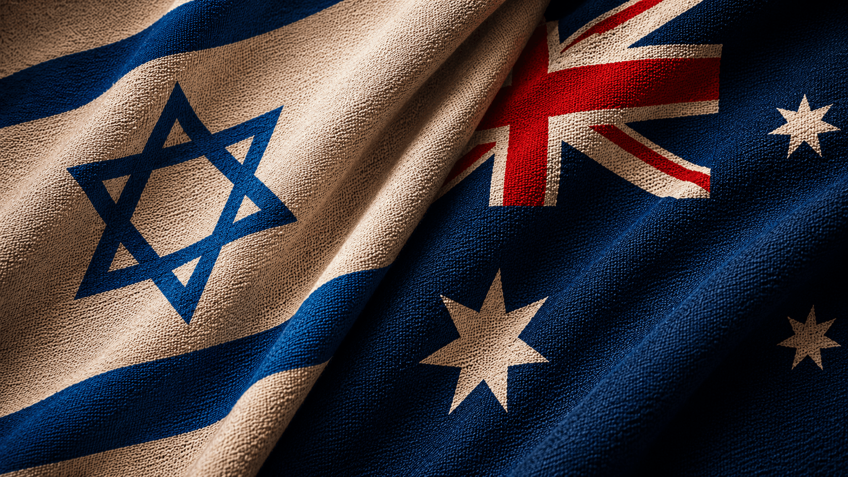 Israeli flag and Australian flag side by side