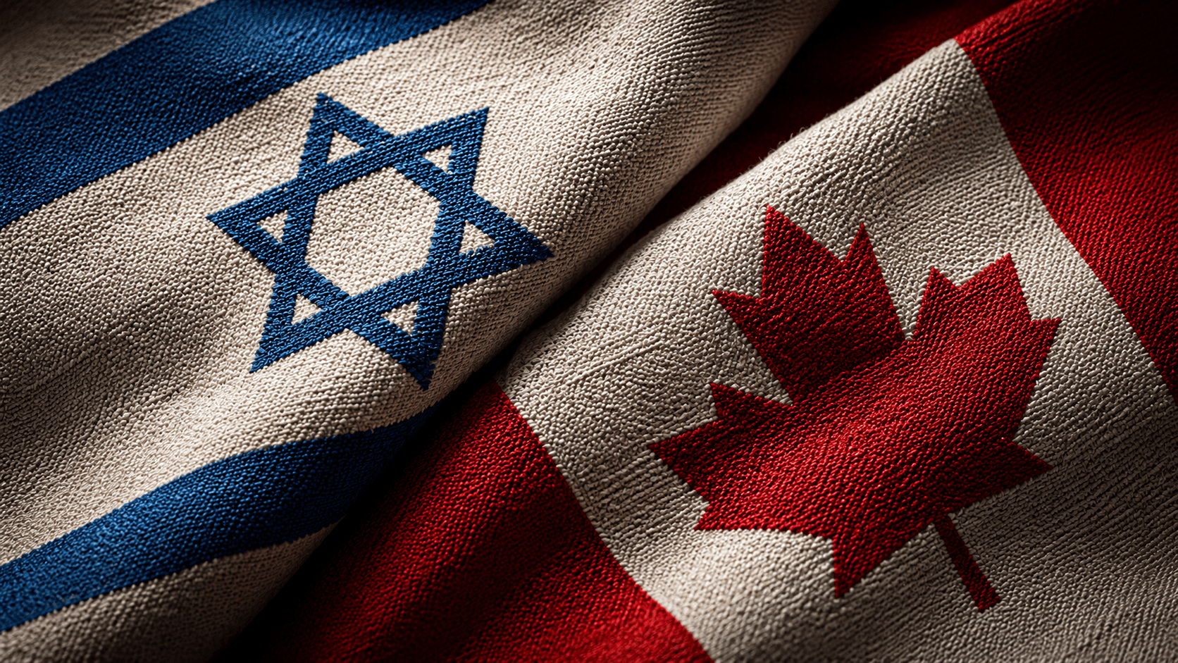 Israeli flag and Canadian flag side by side