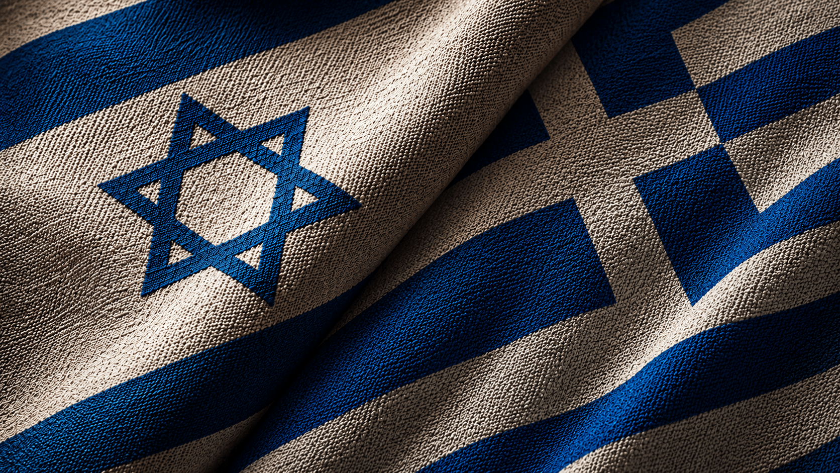 Israeli flag and Greek flag side by side