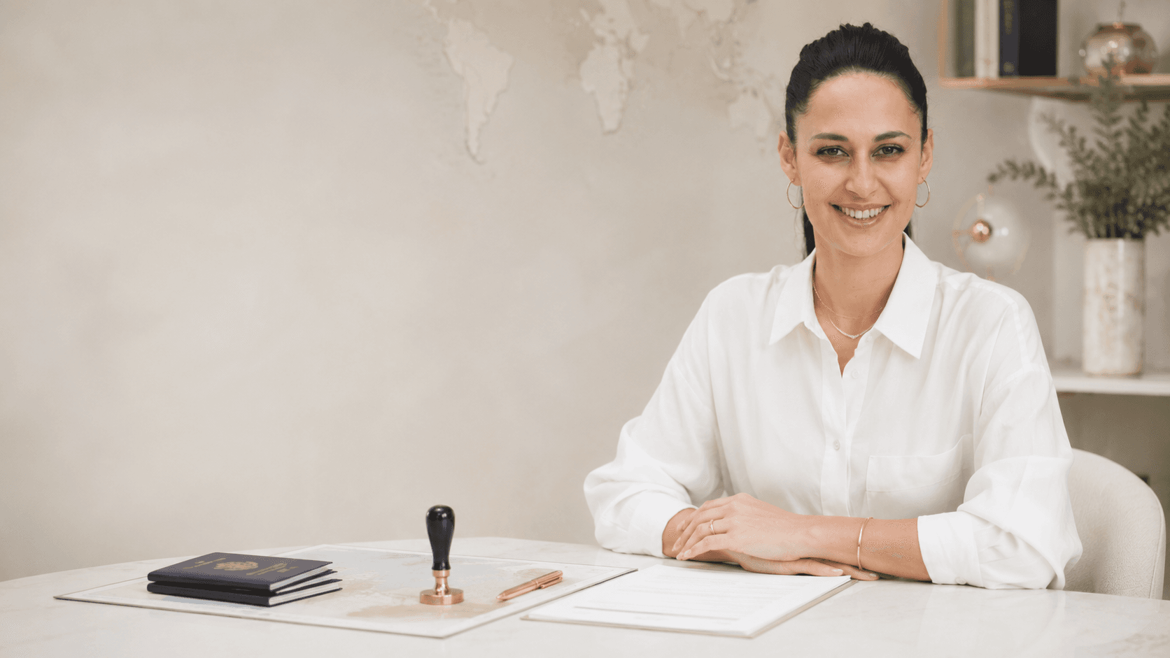 Alla Flat applying the notarial seal to a power of attorney