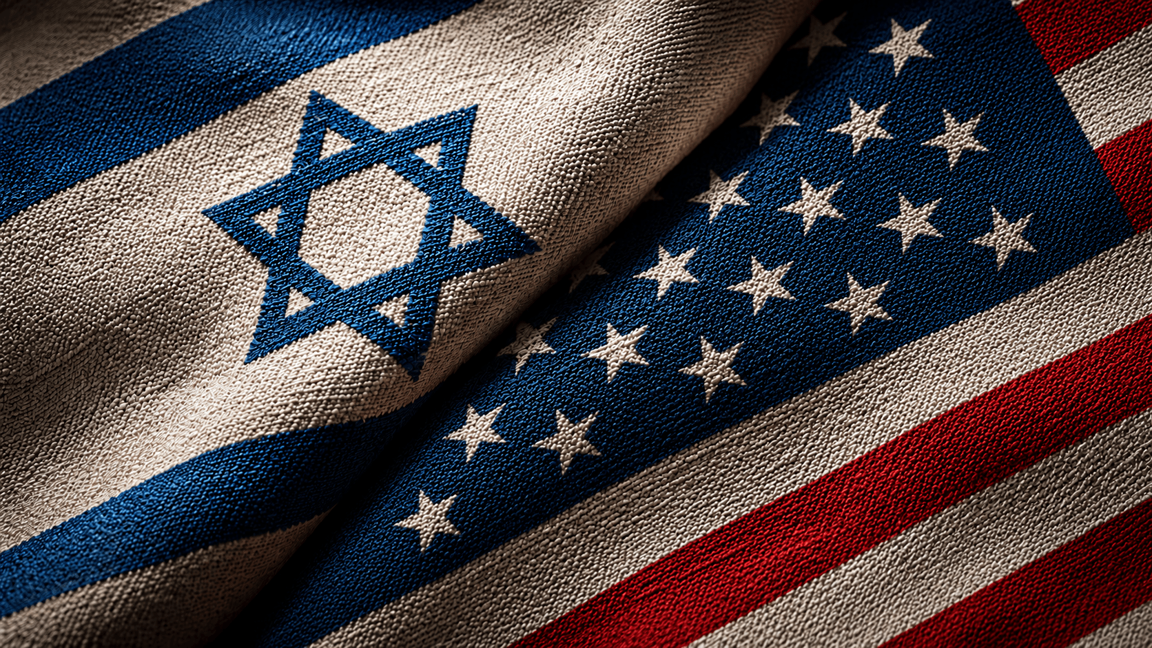 Israeli flag and United States flag side by side